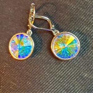 Touchstone Blue/green crystal Dangle Earrings